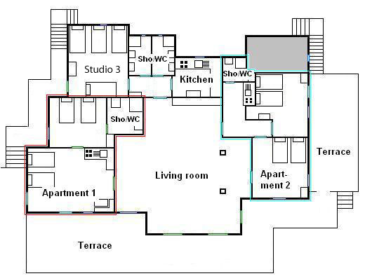 PLAN DES LOCAUX DE LA VILLA